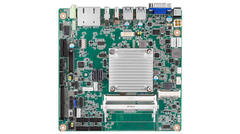 Intel Atom<sup>®</sup> x7-E3950 Processor搭載 Mini-ITX Motherboard with HDMI/DP/VGA, 6 COM, Dual LAN 動作温度–20℃～ 70℃